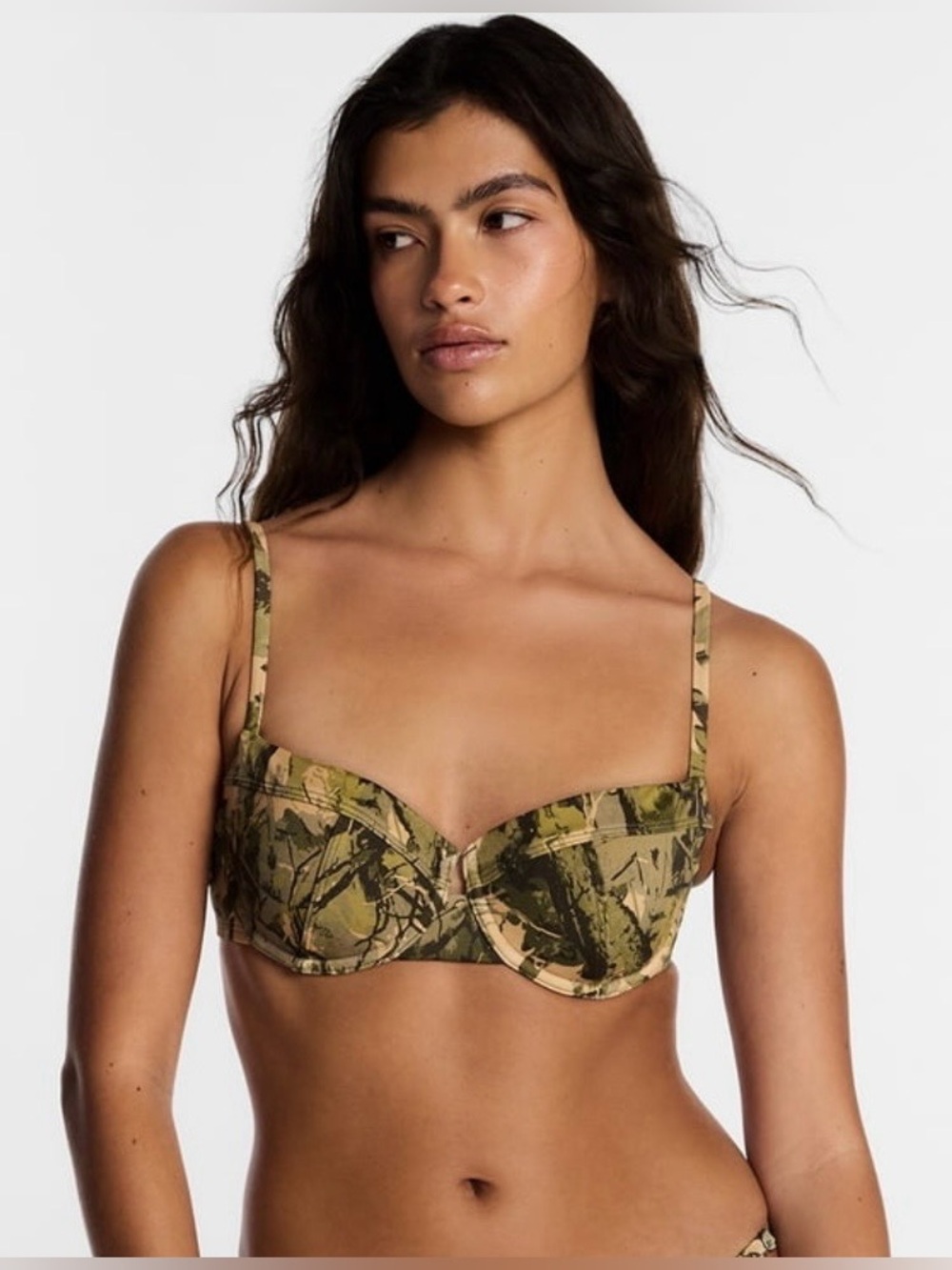 Kacey Lee Collaboration Camo Print Underwire Bikini Top - Size Small 4-6